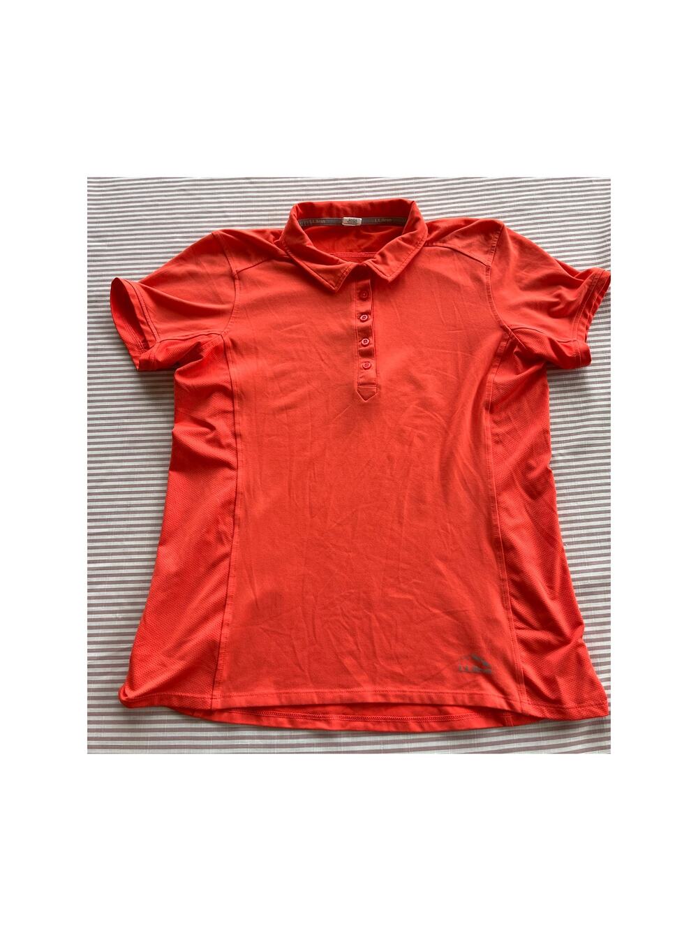 L.L. Bean Women's Orange Polo Shirt Size L Short Sleeve Casual Top Activewear